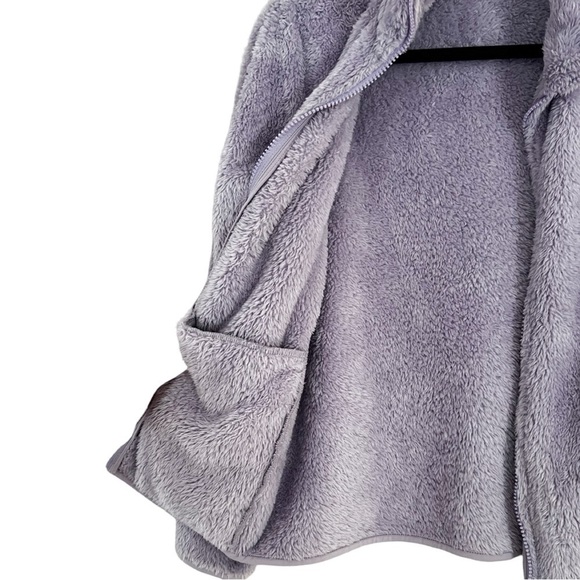 UNIQLO Fluffy Yarn Fleece Full-Zip Jacket Lilac Sz S - Picture 4 of 9